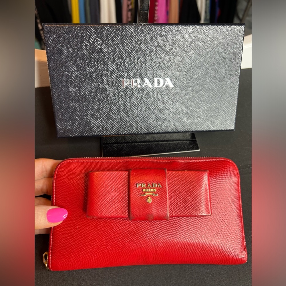 Authentic Prada wallet - red